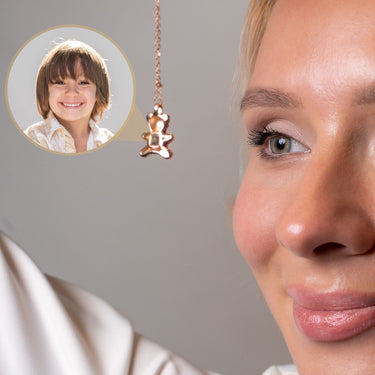 Teddy Bear Photo Personalised Necklace - Photo Necklace - Photo Projection Necklace Necklace Brother & Sisters